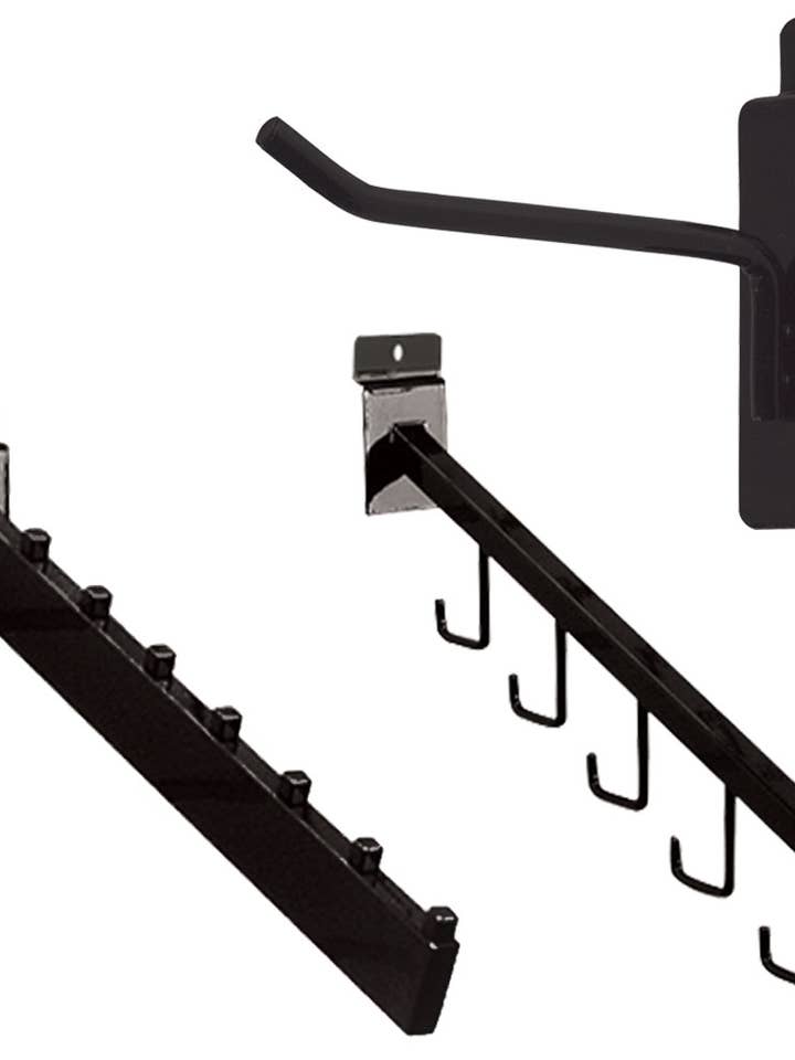 Black Slatwall Hook Variety Pack - Pack of 9 for wholesale by Store Supply Warehouse