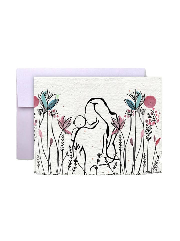 Mother's Love Wildflower Seed Paper Card for wholesale by Artsy Em