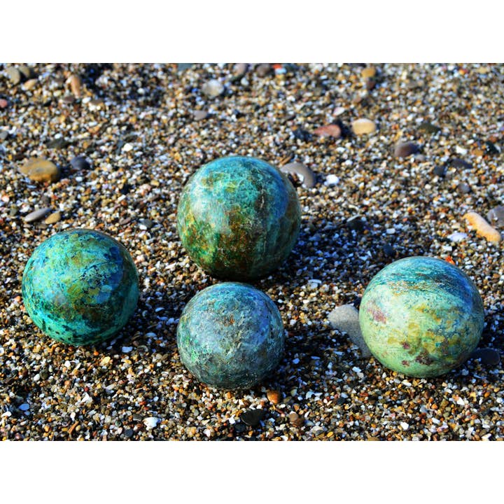 Kaia & Crystals - Wholesale Spiritual Stone/Crystal - XL Chrysocolla Sphere (65mm - 100mm)4