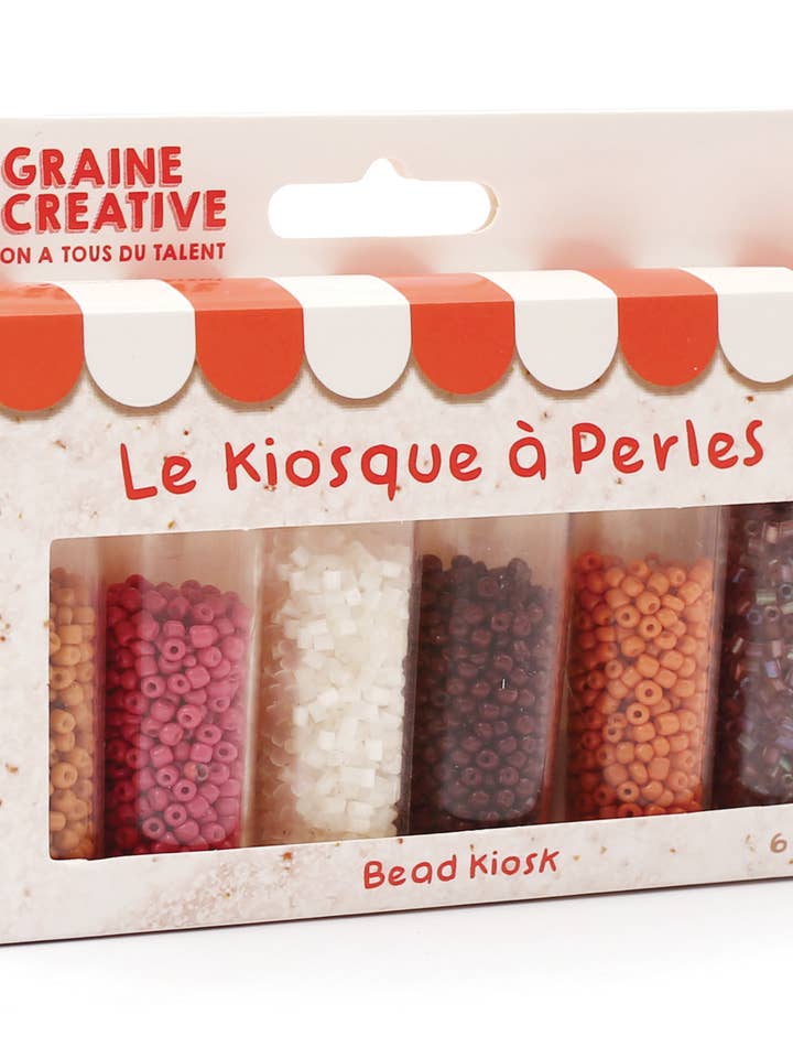 KIOSK WITH BEADS TUBES CHAI LATTE for wholesale by Graine Créative