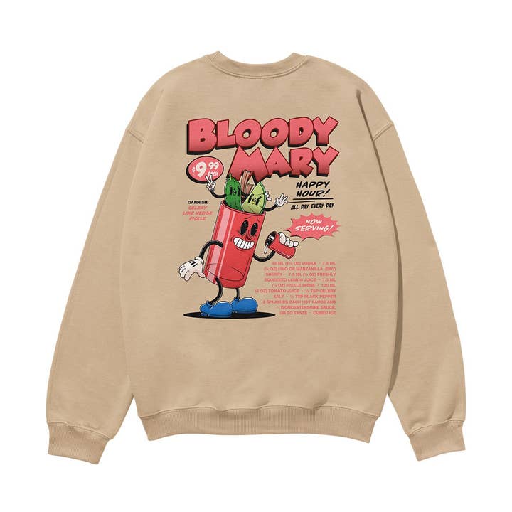 Sweatshirt Orgânica Pesada Bloody Mary Areia por atacado de Weekend Concept