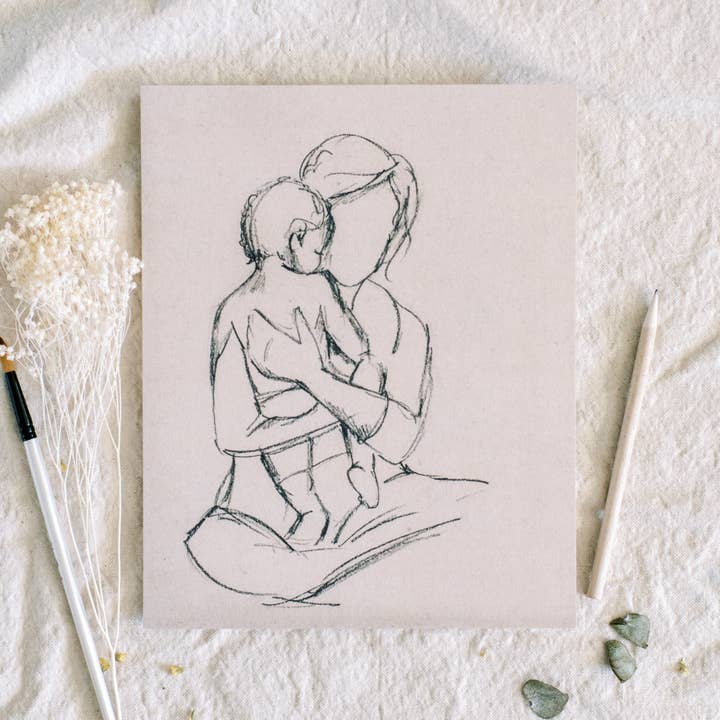 Line Drawing Mama no. 7 | Art Print for wholesale by Coley Kuyper Art