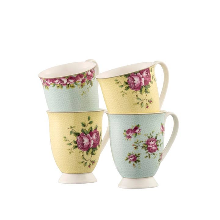 Aynsley Archive Rose Footed Mug Set for wholesale by Aynsley Fine Bone China