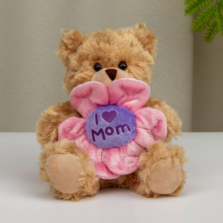 Plushland - Wholesale Stuffed/Plush Toy - Kids & Baby - 6" Bear Holding a Flower | Mother’s Day Bear Gift for Mom3