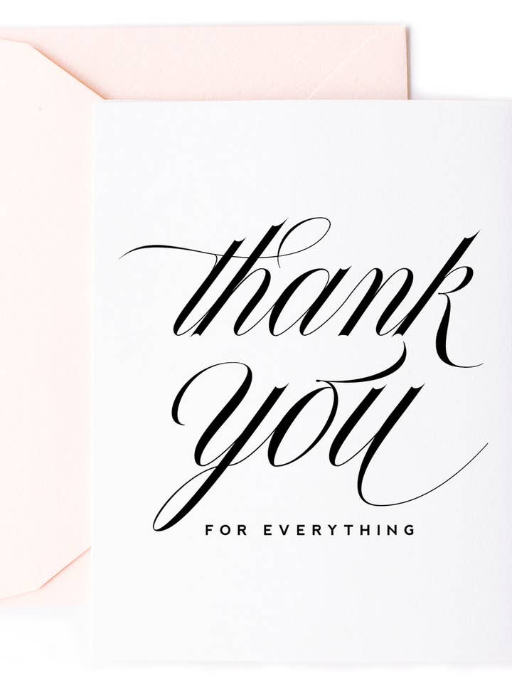 Thank You for Everything - Classic Thank You Greeting Card for wholesale by Kitty Meow Boutique