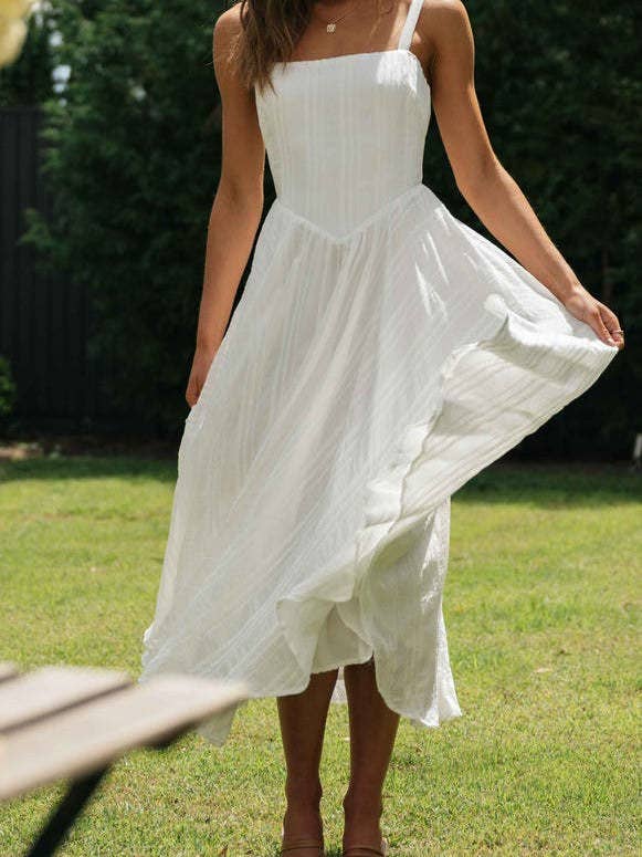 White Strappy Fit & Flare Dress for wholesale on Faire6