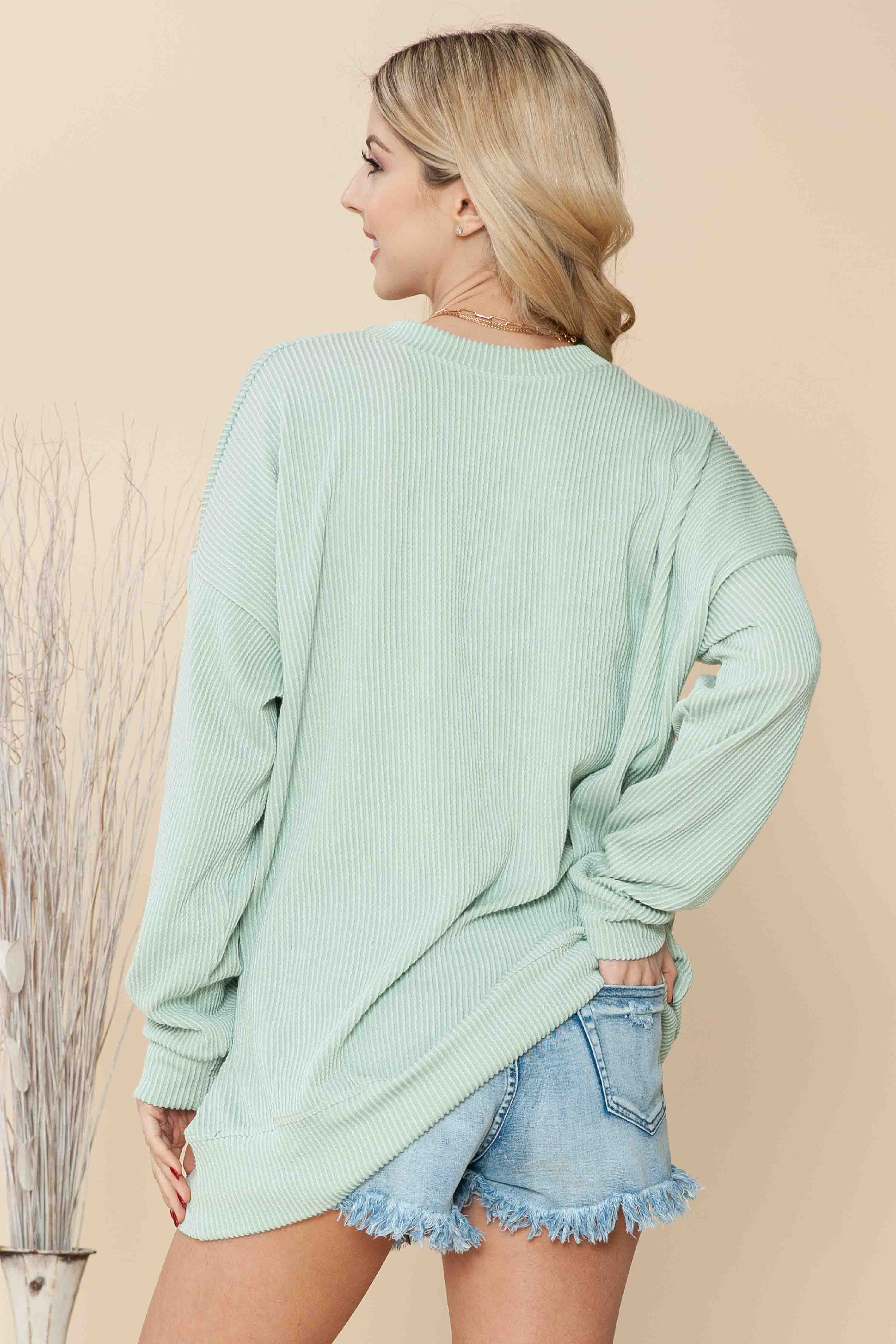 Burgundy Apparel - Wholesale Sweatshirt - Women's - WAVE RIB OVERSIZED SWEATSHIRT32