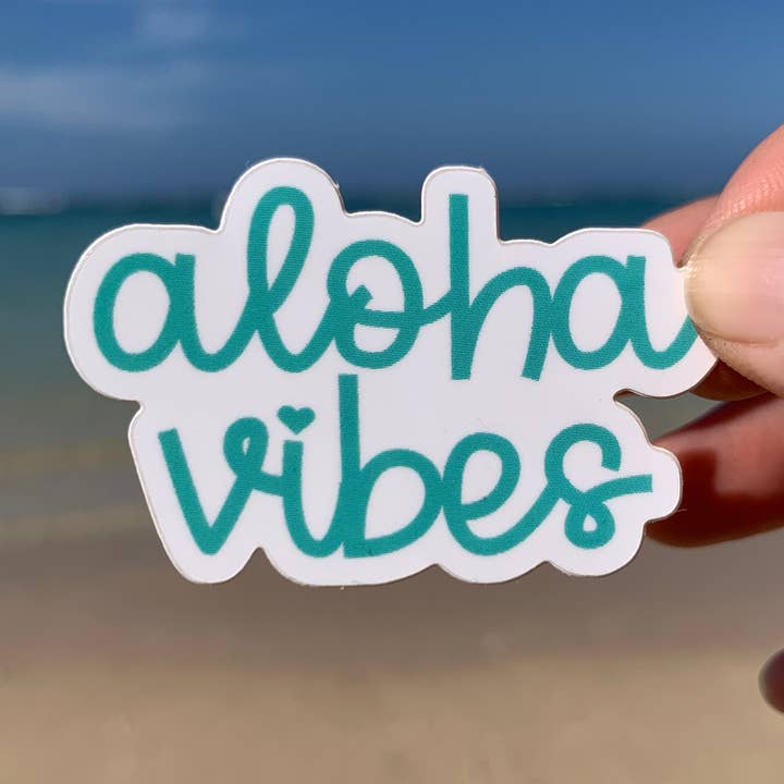 Aloha Vibes Blue Sticker for wholesale by Debby Sato Designs