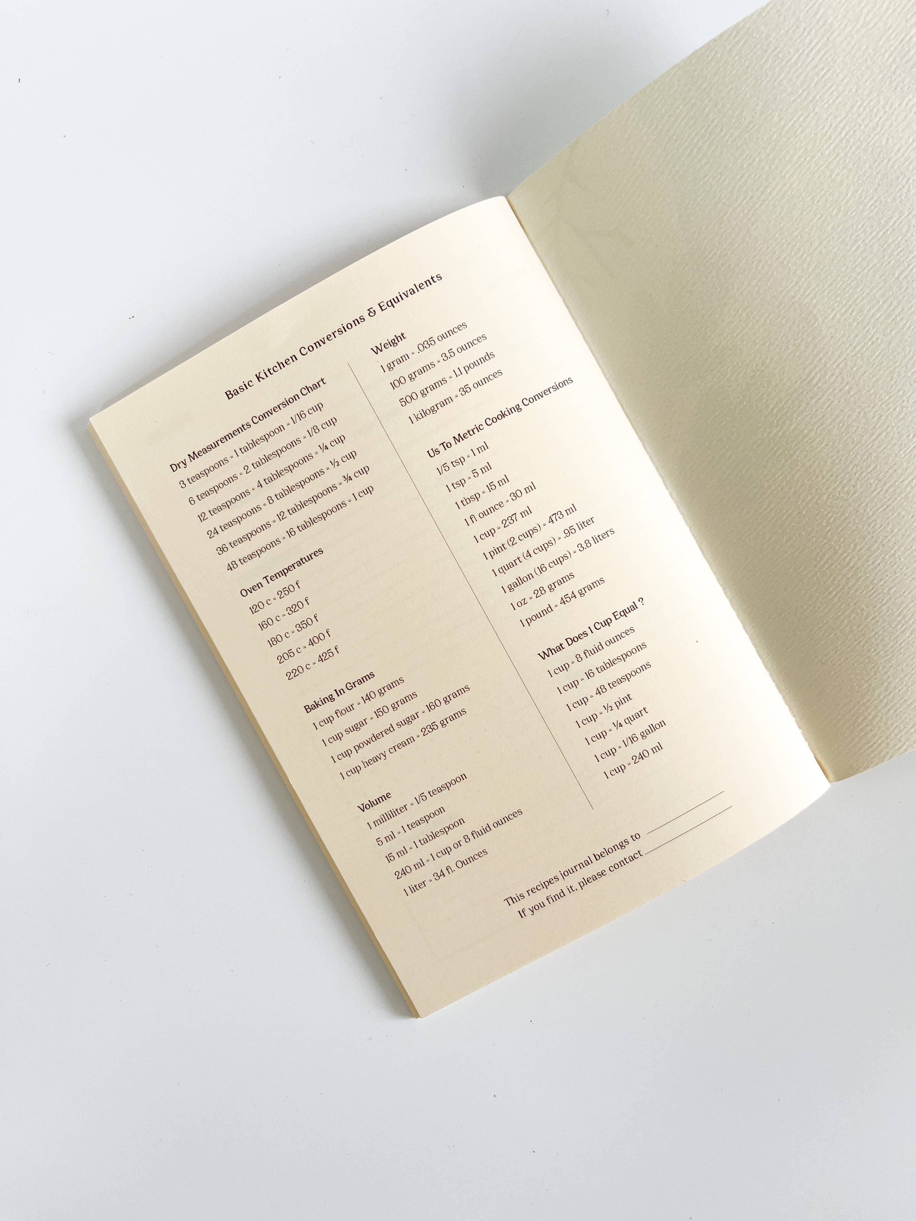 Fin Studio - Wholesale Journal/Diary - Recipes Journal, Notebook / Freshly6