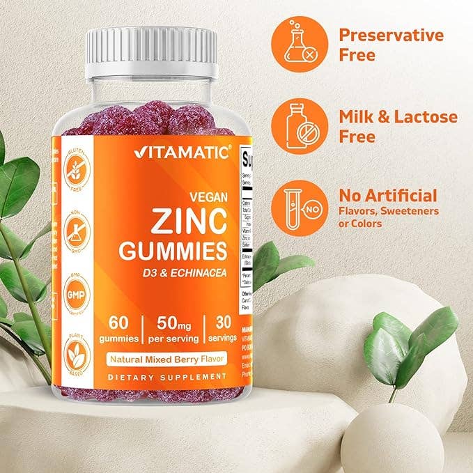 Vitamatic - Wholesale Oral Supplement/Vitamin - Vitamatic Zinc 50mg | 60 Vegan Gummies