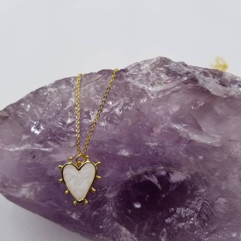 magnolia jewelry - Wholesale Pendant/Charm Necklace - Beaded Colorful Heart Necklace1