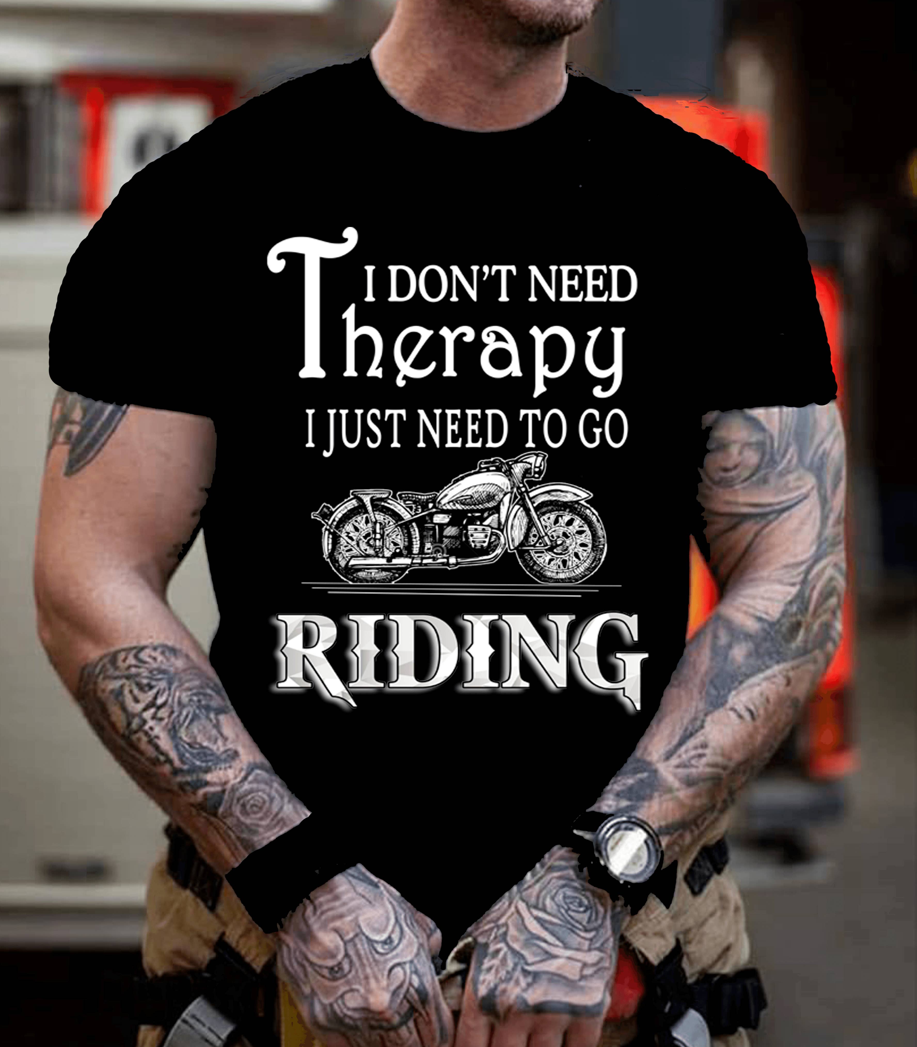 Black Don't Need Therapy Just Need To Go Riding - Graphic Tshirt for wholesale on Faire