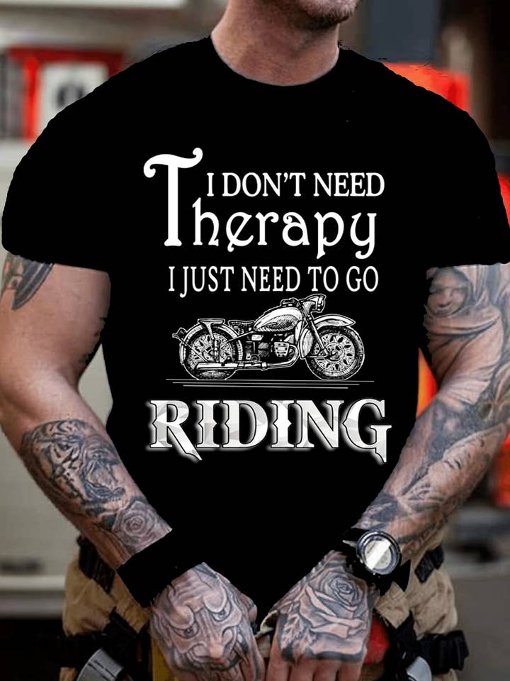 Black Don't Need Therapy Just Need To Go Riding - Graphic Tshirt for wholesale on Faire0