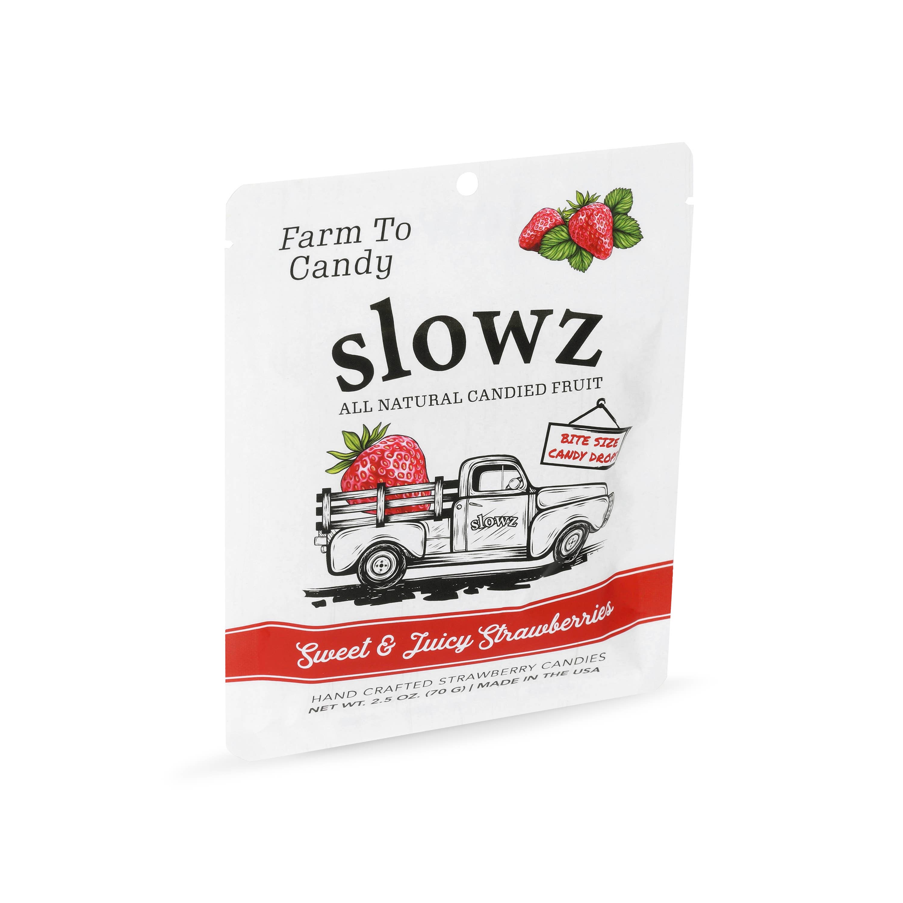 Slowz All Natural Candied Fruit – Großhandel Bonbons – Süße saftige Erdbeeren - Frisch, köstlich & natürlicher Geschmack1