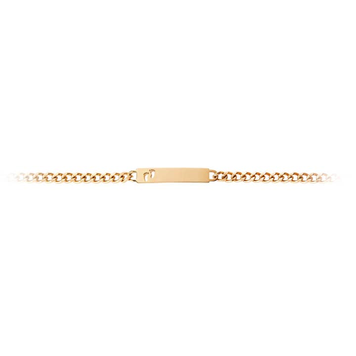 Speidel – wholesale Link & chain bracelet – Ladies ID Bracelet with Pierced Footprints Cutout