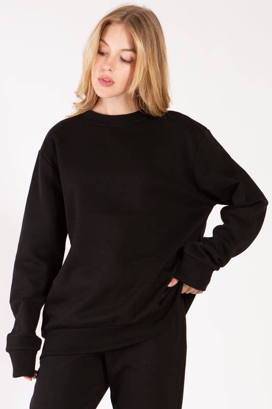 Vanilla Monkey - Vente Sweat-shirt – femme - Sweat-shirt en molleton à col rond surdimensionné2