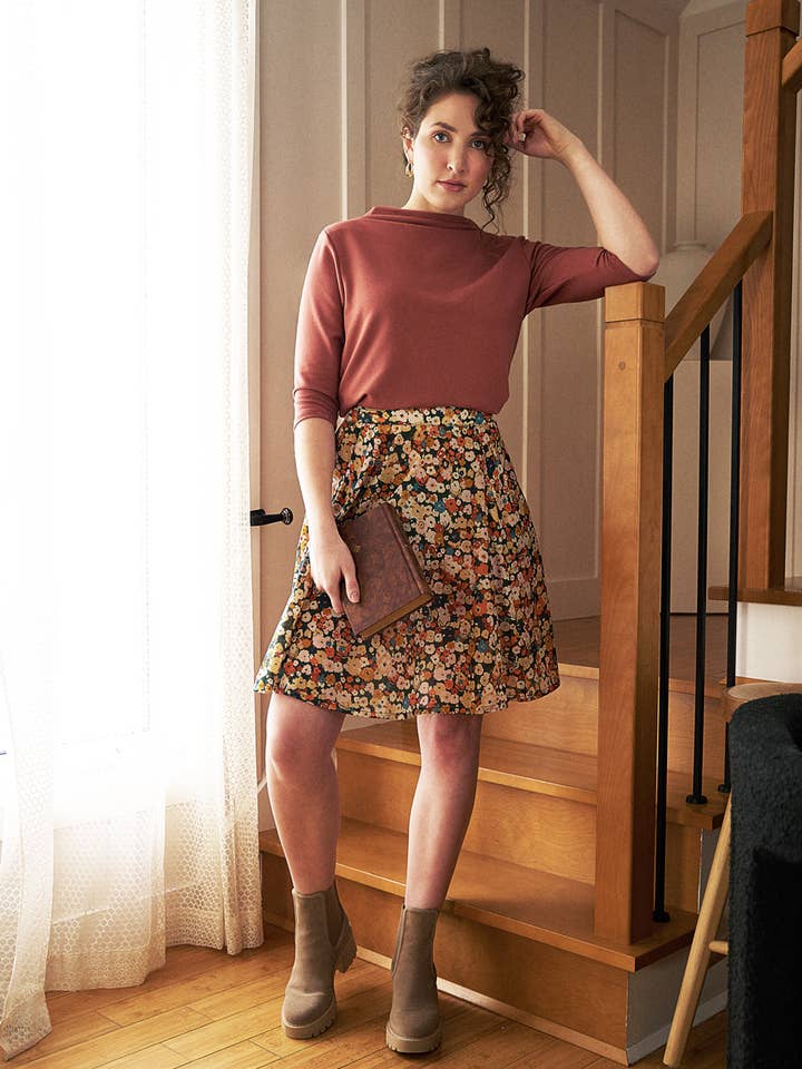 Brigitte Printed 3/4 Skirt (other colours) for wholesale by Meemoza