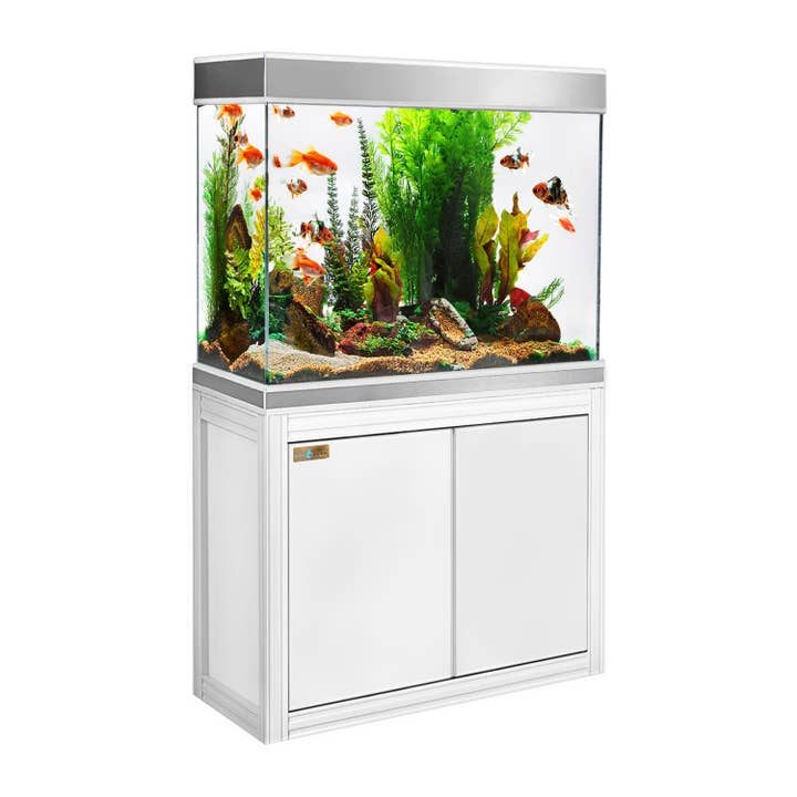 Acquario Aqua Dream 110 Galloni in Vetro Temperato Bianco e Argento con Sistema di Filtrazione Premium per la vendita all'ingrosso da parte di AQUA DREAM