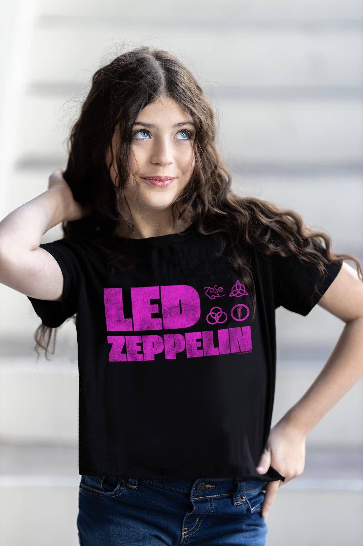 Rowdy Sprout - Wholesale T-Shirt - Kids - Led Zeppelin emblems Girls Fitted Tee2