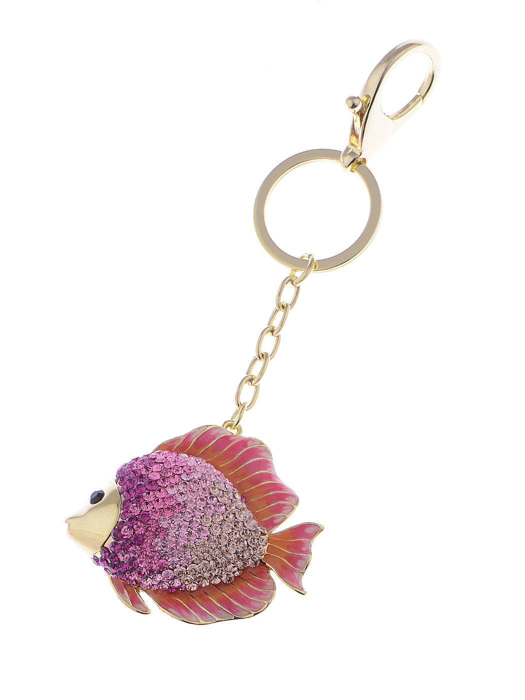 AK Brand – Porta-chaves - Mulher por atacado – Chaveiro Swarovski Crystal Fire Opal Angel Piranha Peixe18