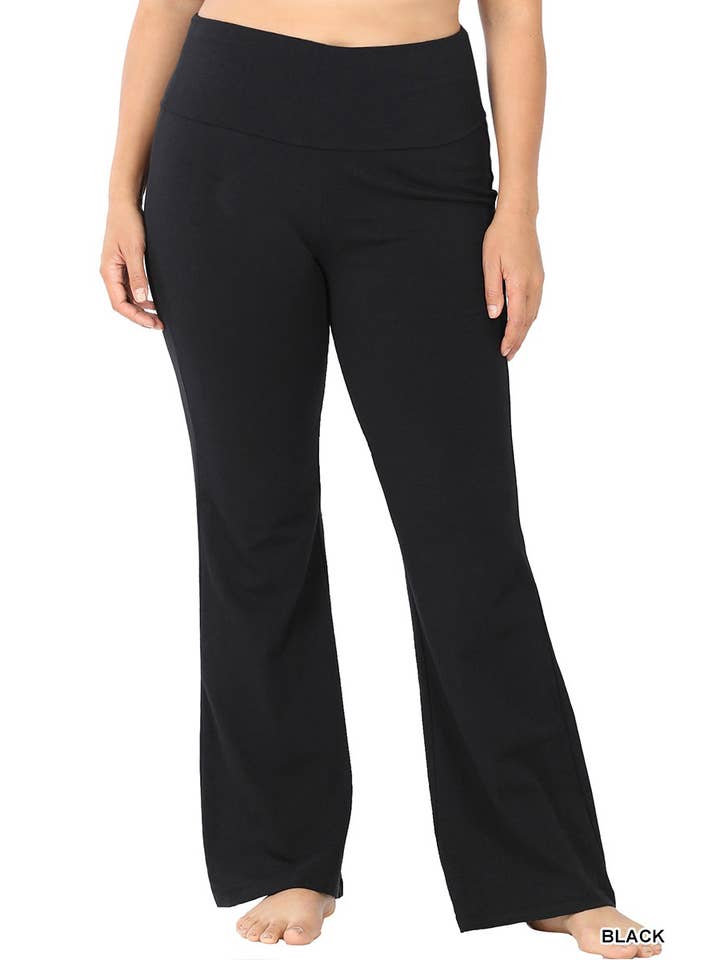 ..0827 Plus Premium Bomulds Flare Leggings Yogabukser SI-27748 for engroshandel hos 42POPS