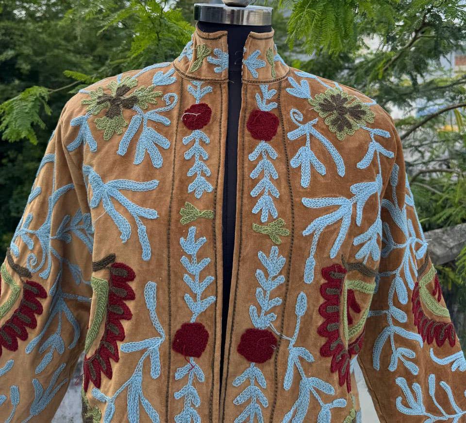 bhavnas boutique - Vente Veste – femme - Manteau en coton Suzani Veste brodée Style bohème1