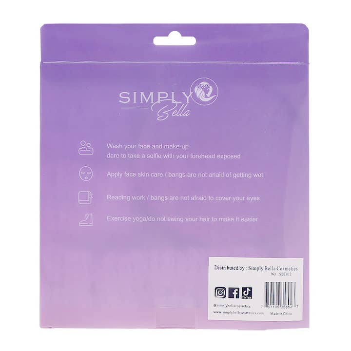 PINEAPPLE Beauty - Wholesale Spa Headband - Simply Bella SBT012 Purple Spa Headband & Wristband Set - 122