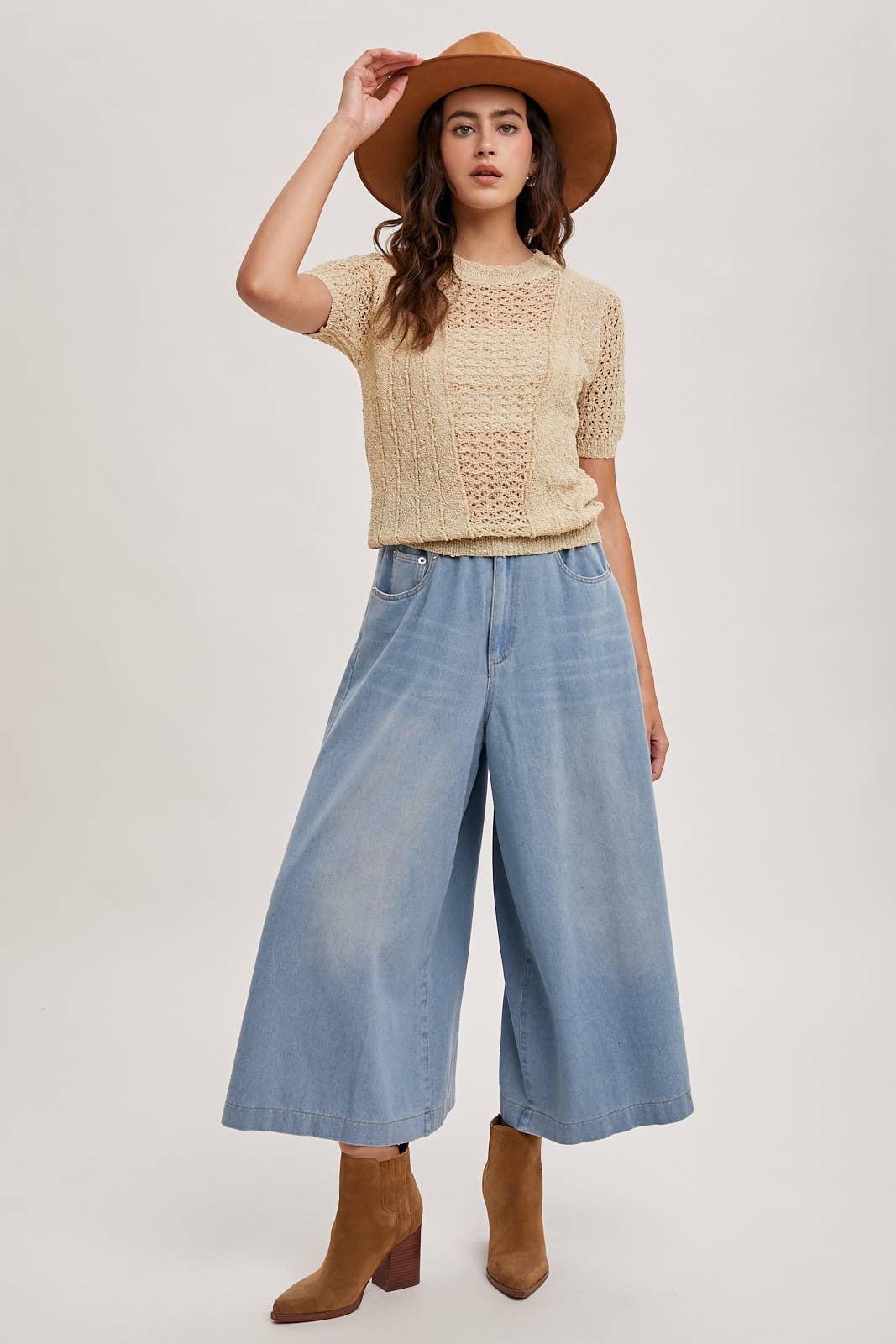 Bluivy – calças de ganga - Mulher por atacado – JEANS JEANS COM PERNAS LARGAS8