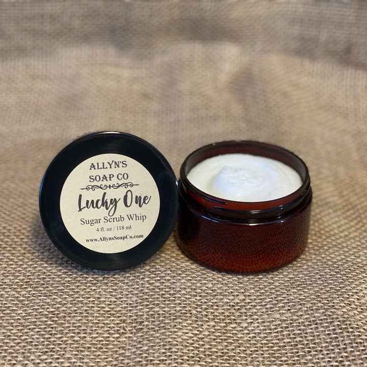 Lucky One Sugar Scrub Whip for wholesale by Allyn’s Soap Co.