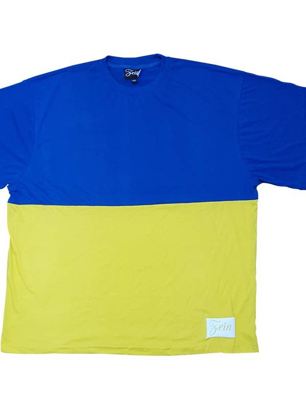 Two Tone Tee - Blue/Yellow for wholesale by Zein