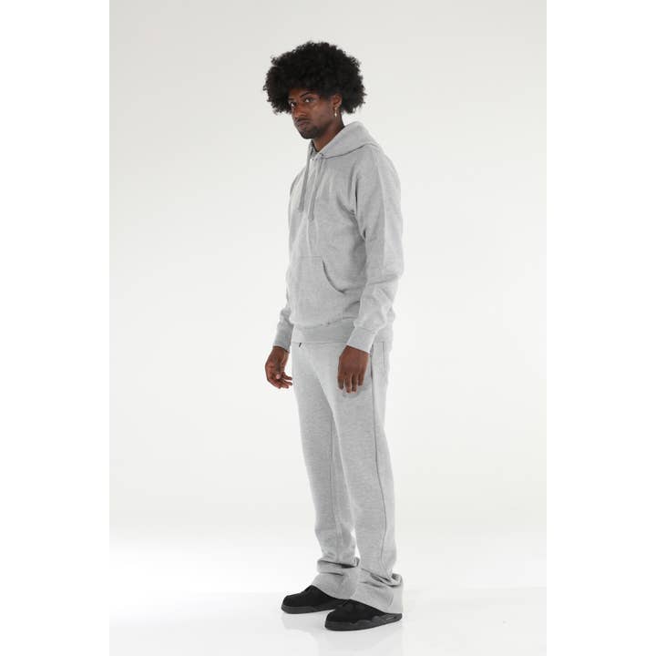 Stylo - Wholesale Top & Pant Set (NOT Loungewear) - Men's - Gray Stacked Flare Sweatsuit