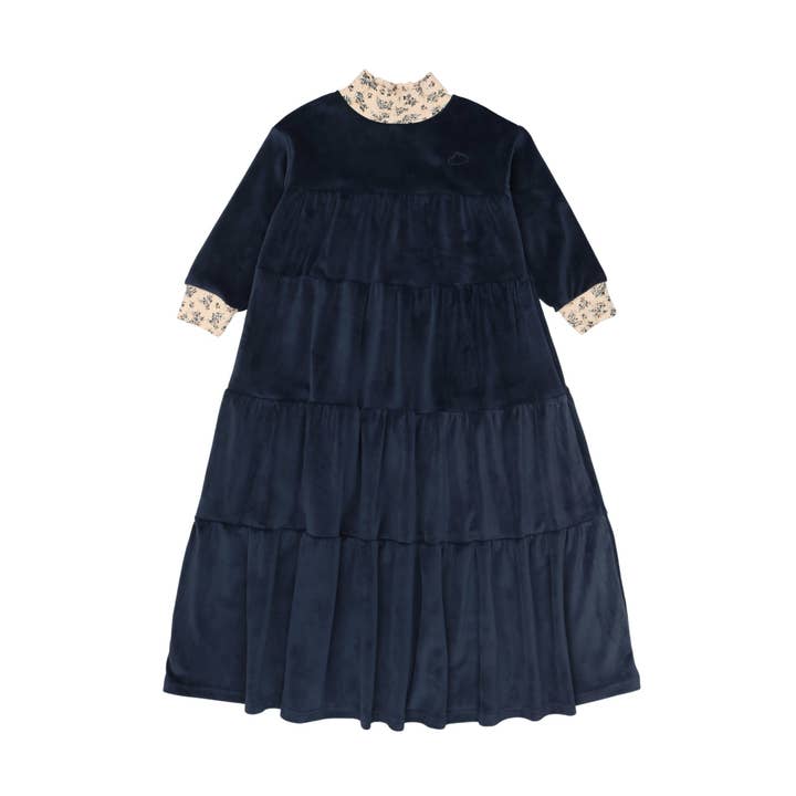 Velour Robe- Navy for wholesale by Pouf