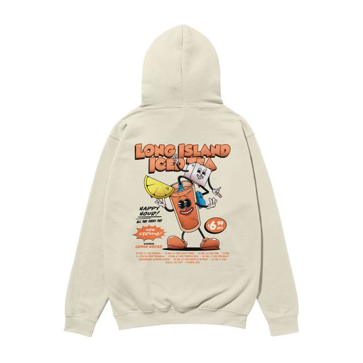 Long Island Iced Tea Heavyweight Organic Hoodie Stone for wholesale by Weekend Concept