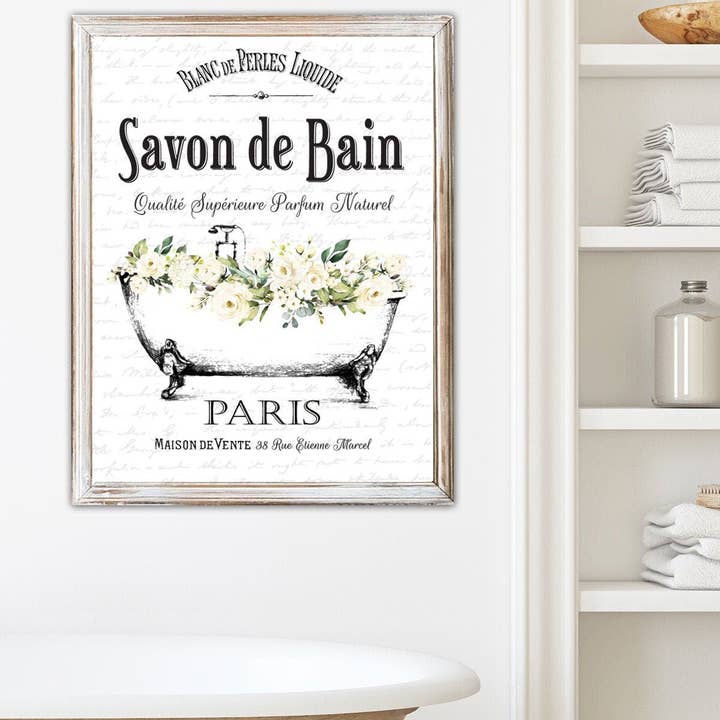 Savon de Bain French Soap White Floral Clawfoot pour la vente par Lettered & Lined