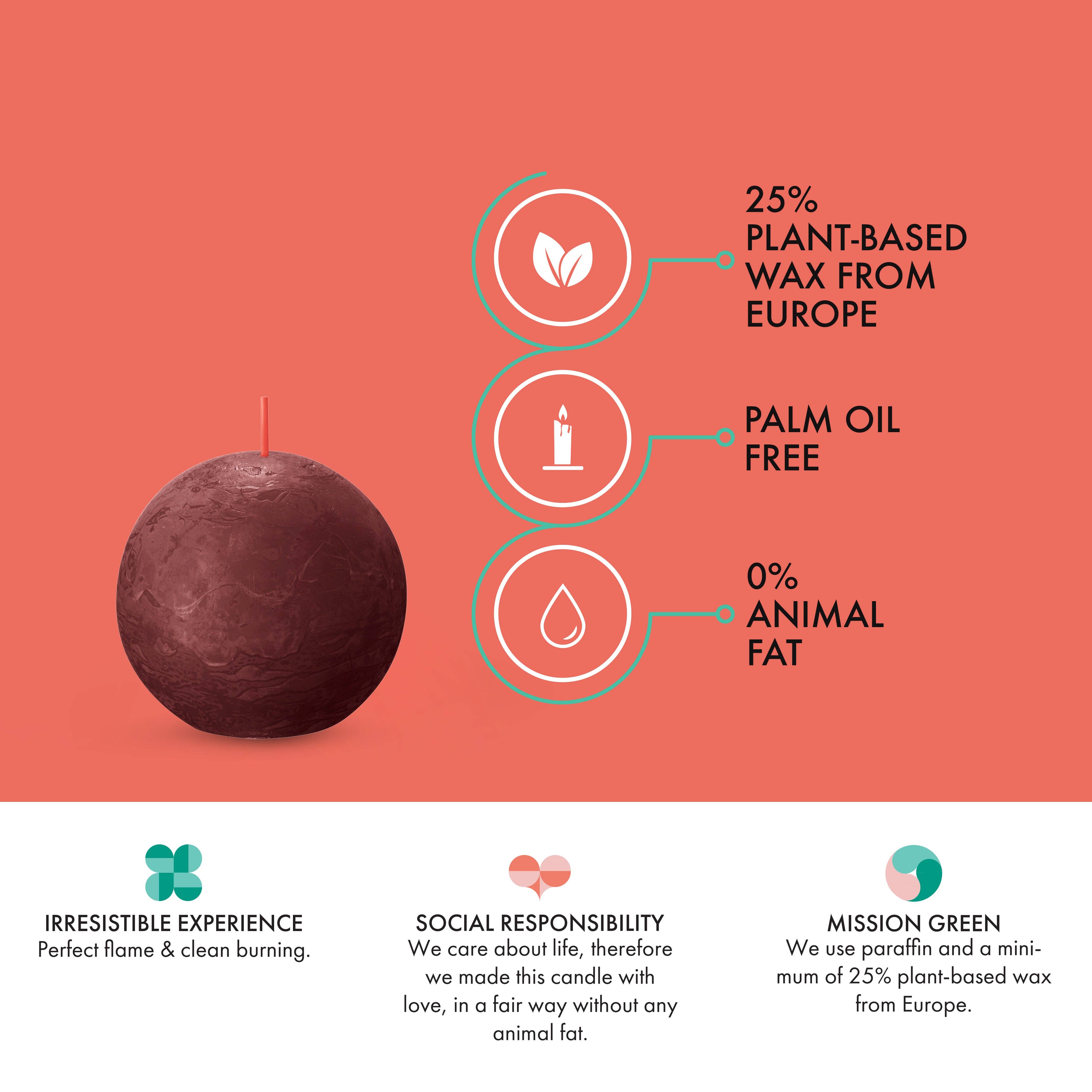 BOLSIUS – Velas de decoração por atacado – 6 Velas rústicas 3" - Inperfuted - Natural - Eco-Friendly - Cera Plant-Based - **Vendido Individualmente131