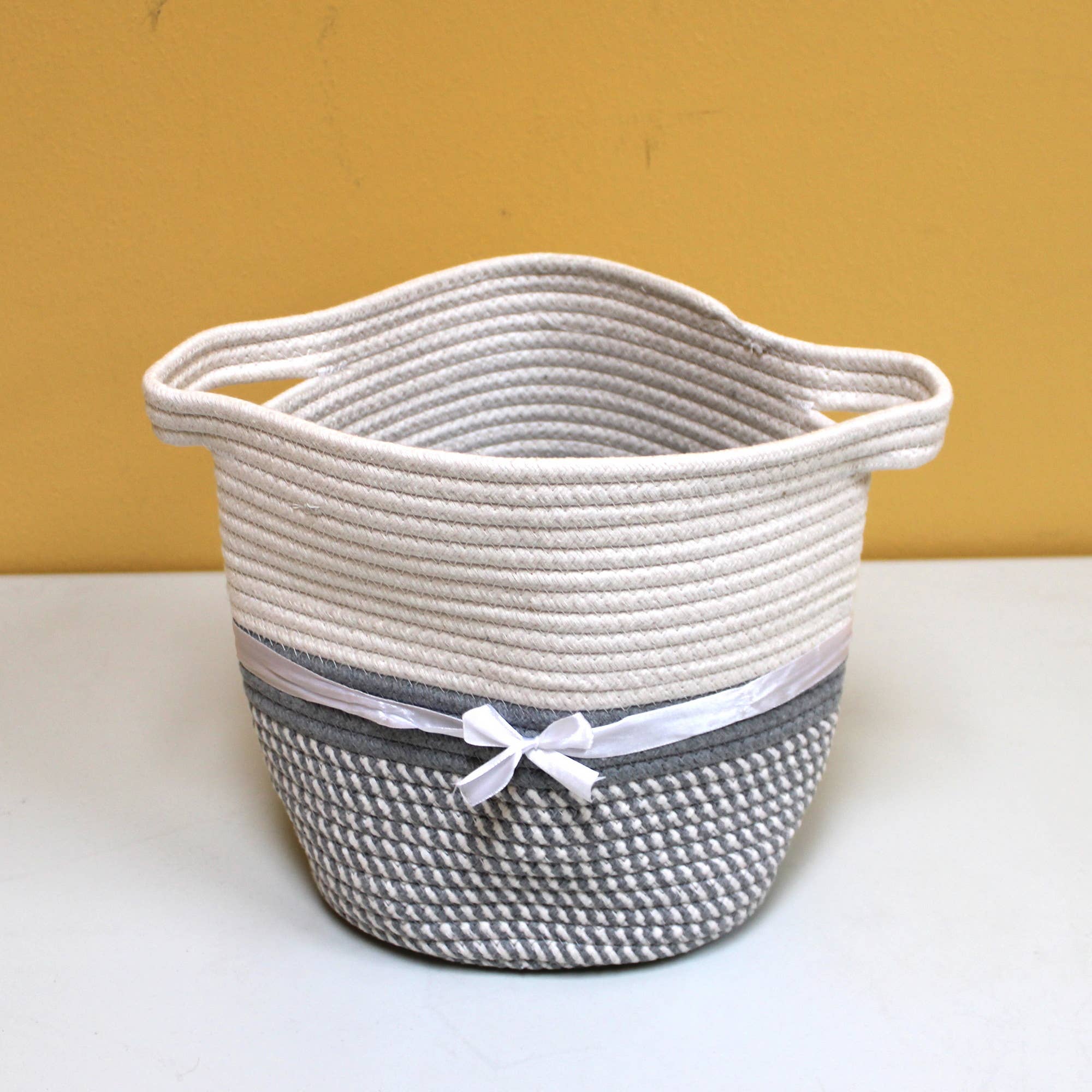 Goodpick  3 Pack Grey Small Storage Basket for Shelves Gift Baskets