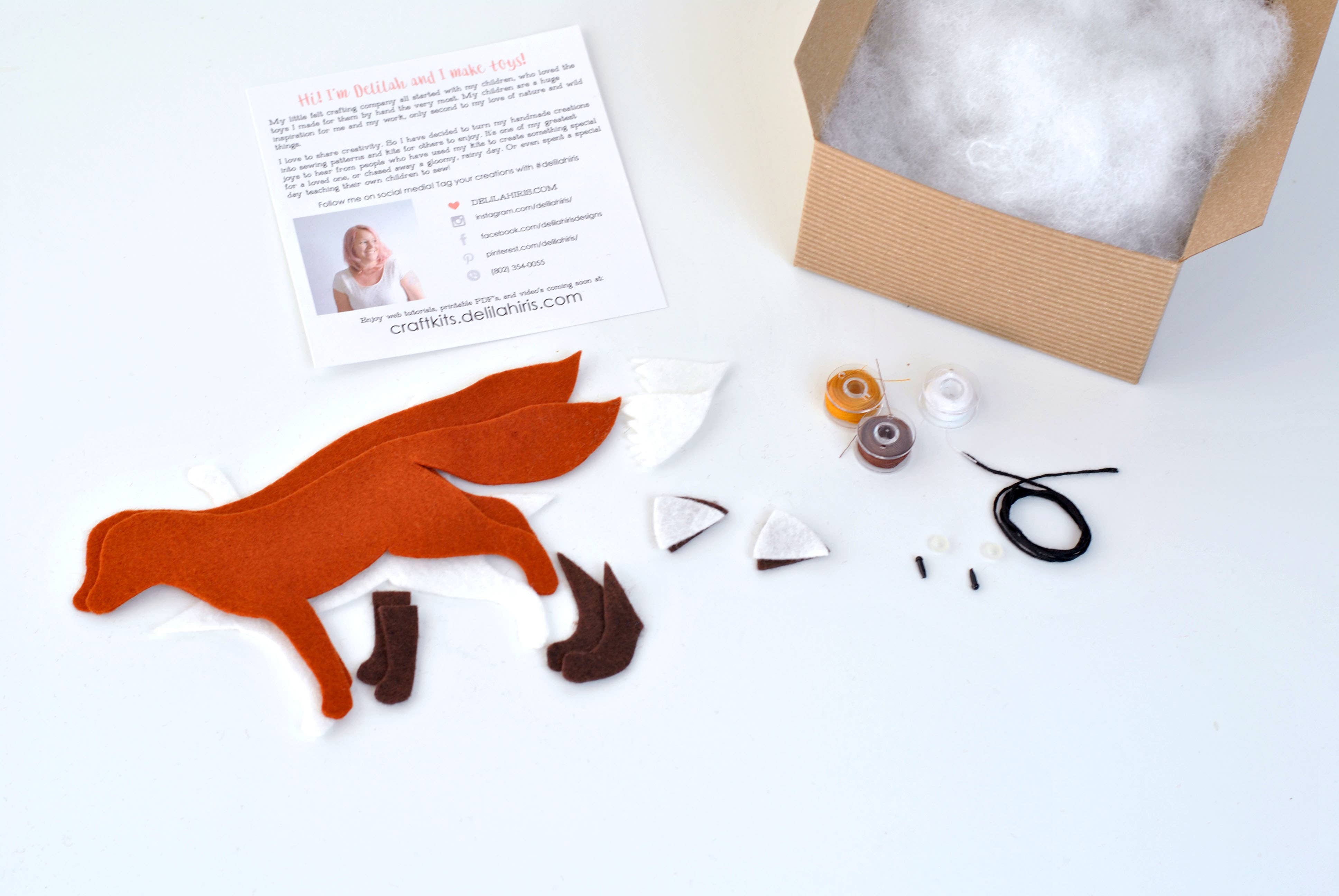 DelilahIris Designs – wholesale Sömnadskit – Felt Fox Fylld Djur-gör-det-själv-sömnadssats - unik gåva!6