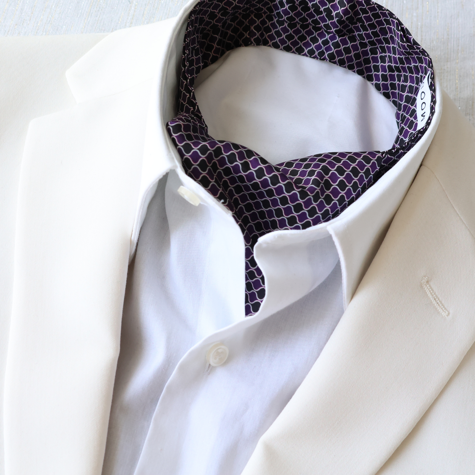 Tie Mood – wholesale Slipsar – Herr – Lila & Svart Ascot Tie6