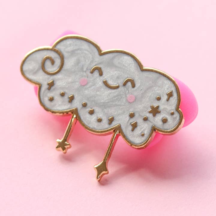 Kawaii Cloud Enamel Pin for wholesale by Fluffmallow (Custom duties for USA are pre-paid by us)