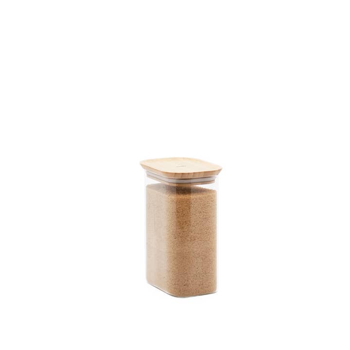 Rectangular Glass Storage Canister with Bamboo Lid for wholesale by La Brigade de Buyer