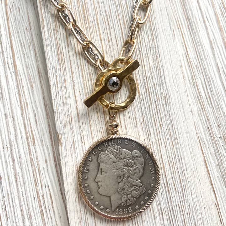 VB&CO Designs Handmade Jewelry - Wholesale Pendant/Charm Necklace - Coin necklace boutique jewelry crystal handmade mixed metal1