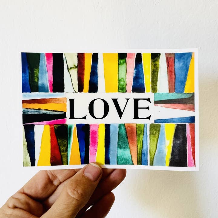 frost vinyl sticker love hand painted art for wholesale by mb art studios