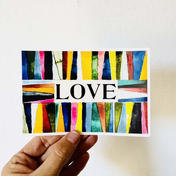 frost vinyl sticker love hand painted art for wholesale by mb art studios