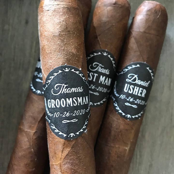 Paprika Paperie - Vente Textes pour étiquette cadeau - Bandes pour cigares personnalisées pour témoins et meilleur homme - Lot de 16 - Étiquettes pour cigares de mariage4