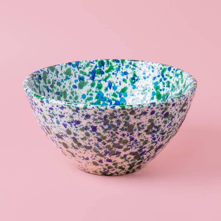 Alfar Tierra Cocida - Wholesale Mixing Bowl - Large Modern Ceramic Salad Bowl / CORAL Blue