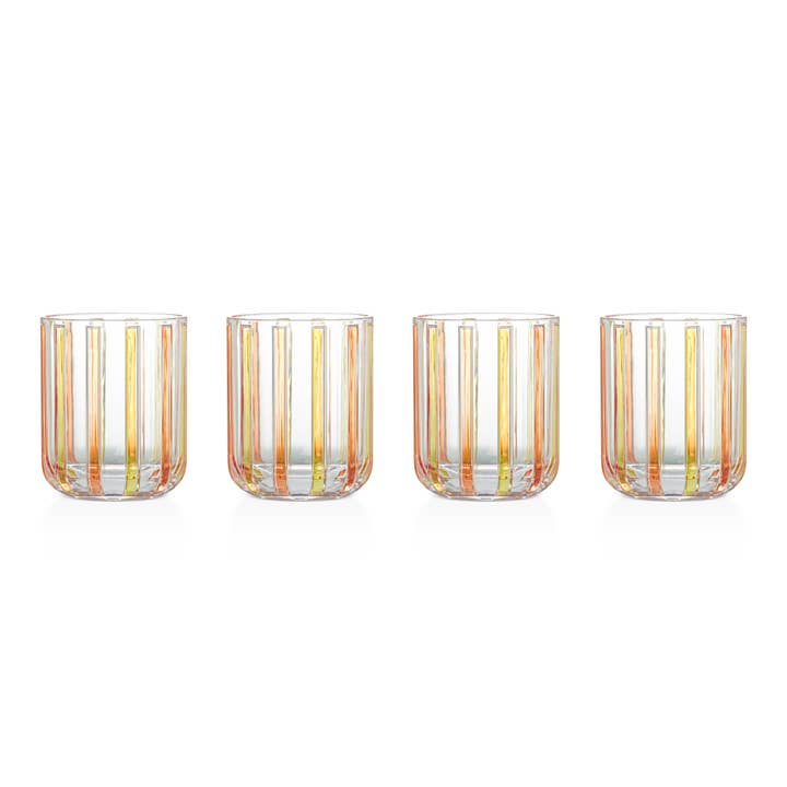 4pk 13.5oz Embossed Tumbler - Stripe PCK/OCS for wholesale by Core Home