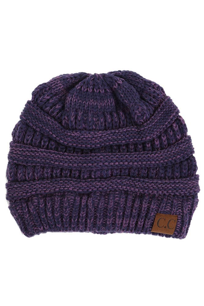 Hana - Wholesale Beanie - Women's - C.C Two Tone Color Knit Beanie12