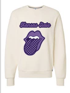 The Collective Apparel Brand - Wholesale Graphic Sweatshirt - Unisex - Kansas State - Rolling Stones K-State Crew
