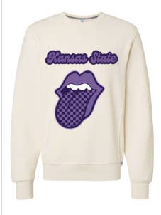 The Collective Apparel Brand - Wholesale Graphic Sweatshirt - Unisex - Kansas State - Rolling Stones K-State Crew0