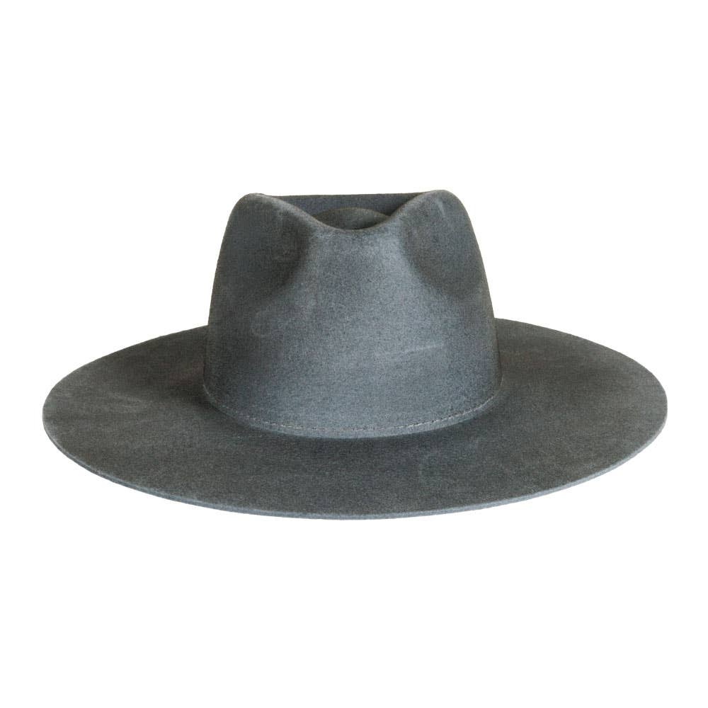 American Hat Makers - Wholesale Fedora - Unisex - 100% Wool Felt Flat Brim Fedora Hat - Style Rancher30